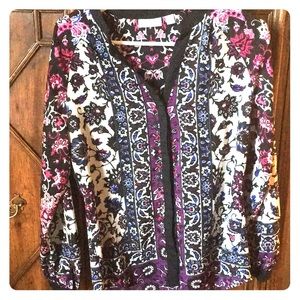 New York & Company sheer button down blouse